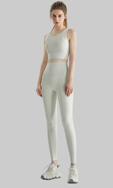 High Waist Activewear Running Trousers Fitness Yoga Wear 2pc Set